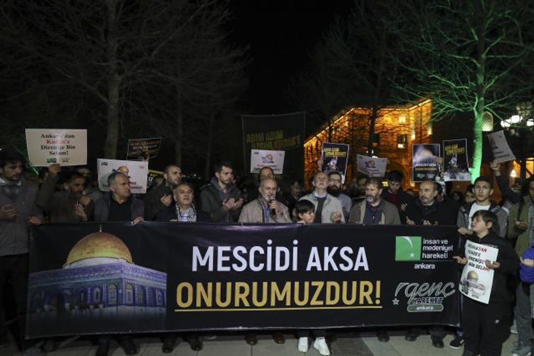 İsrail güçlerinin Mescid-i Aksa baskını başkentte protesto edildi