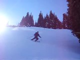 Niels skiing