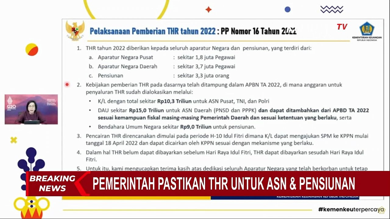 Catat! Sri Mulyani Umumkan Pencairan THR ASN Dimulai Tanggal 18 April 2022