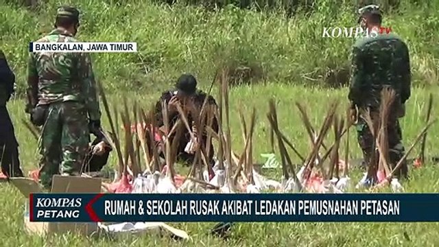 Detik-detik Ledakan Besar dari Pemusnahan 100 Kg Bubuk Mesiu & Puluhan Ribu Petasan di Bangkalan
