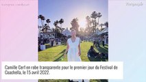 Camille Cerf : Robe transparente et culotte apparente pour Coachella