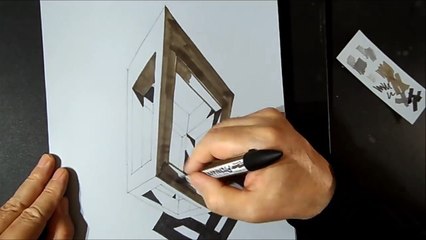 STANDING CUBE AT THE PEAK ✅ - How to Draw a Cube - 3D Trick Art