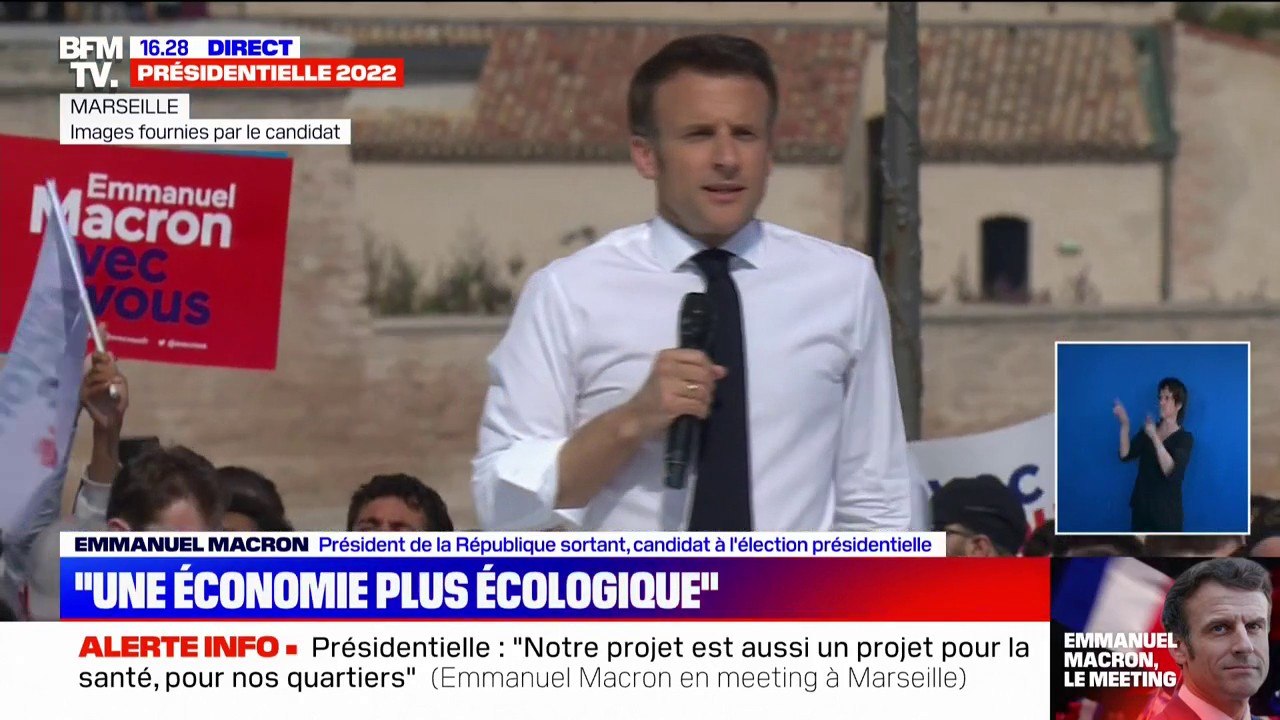 Meeting d'Emmanuel Macron à Marseille: "Nous nous battrons pour obtenir une taxe carbone aux frontières qui permettra d'éviter la concurrence déloyale pour nos industriels et nos agriculteurs"