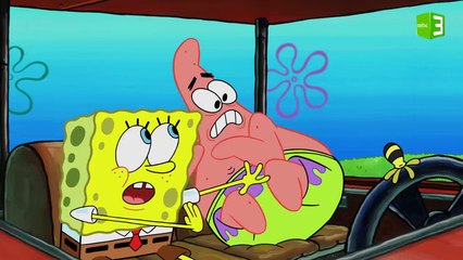 سبونج بوب وبسيط يحاولان الهرب من قرص النحلة والنتيجة..
