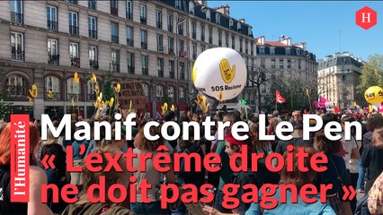 A Paris, la manifestation contre l'extrême droite s'inquiète d'une potentielle victoire de Marine Le Pen