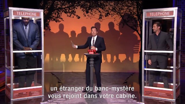 Hugh Jackman & Shaquille O'Neal jouent à la cabine téléphonique