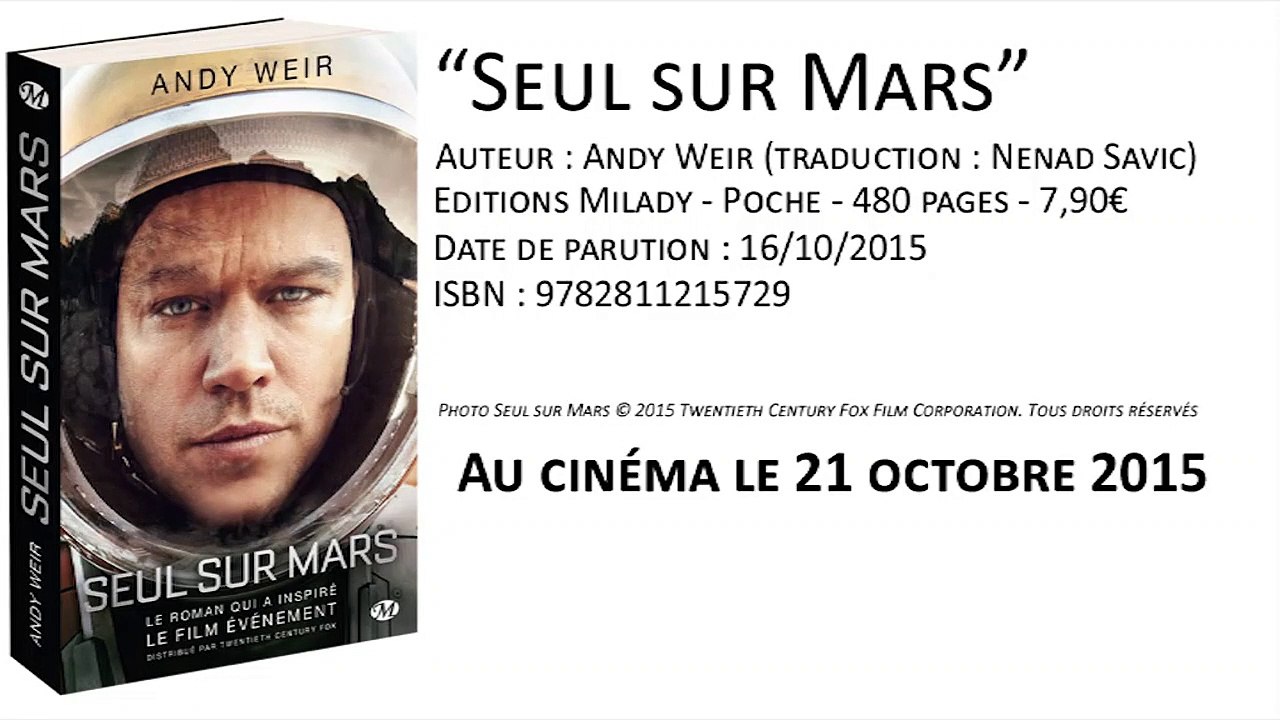 Seul sur Mars : le roman lu par la voix de Matt Damon