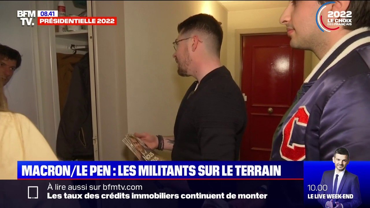 Présidentielle 2022: les militants d'Emmanuel Macron et de Marine Le Pen sur le terrain pour convaincre