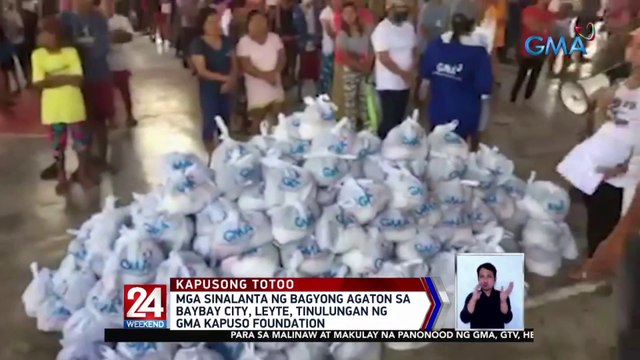 Mga sinalanta ng Bagyong Agaton sa Baybay city, Leyte, tinulungan ng GMA Kapuso Foundation | 24 Oras Weekend