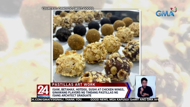 Isaw, betamax, hotdog, sushi at chicken wings, ginawang flavors ng tindang pastillas ng isang architecture graduate | 24 Oras Weekend