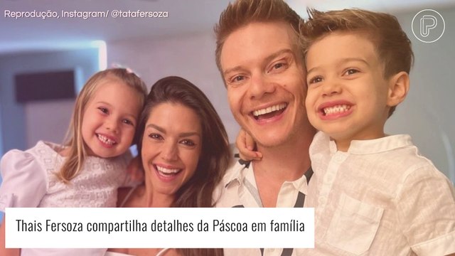 Em família! Thais Fersoza mostra Páscoa com os filhos e Michel Teló. Vídeo!