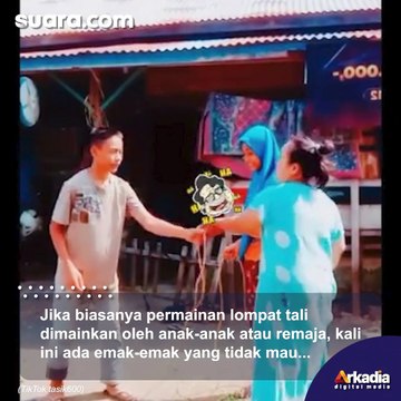Aksi Emak-emak Main Lompat Tali Bikin Anaknya Ngakak, Publik: Ikut Ketawa Sampai Sakit Perut