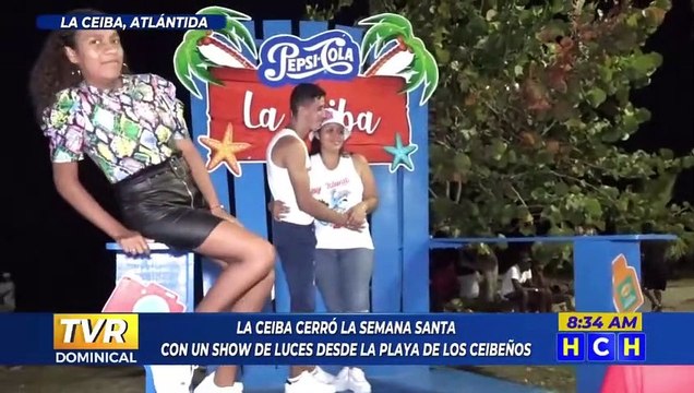 Con show de luces autoridades de La Ceiba cierra la Semana Santa