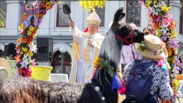 Chiens, serpents, lamas... à Los Angeles, les animaux se font bénir pour Pâques