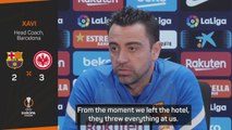 'We feel robbed' - Xavi not happy with Frankfurt fan fiasco