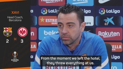 'We feel robbed' - Xavi not happy with Frankfurt fan fiasco