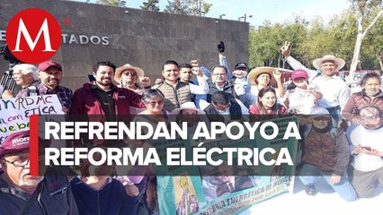 Morenistas poblanos llegan a la Cámara de la Unión para apoyar la Reforma Eléctrica