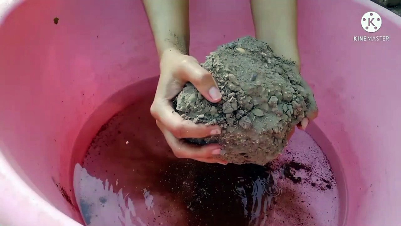Crunchy Gritty Red Dirt Sand Cement Chunks Water Crumbles Cr: M S ASMR❤