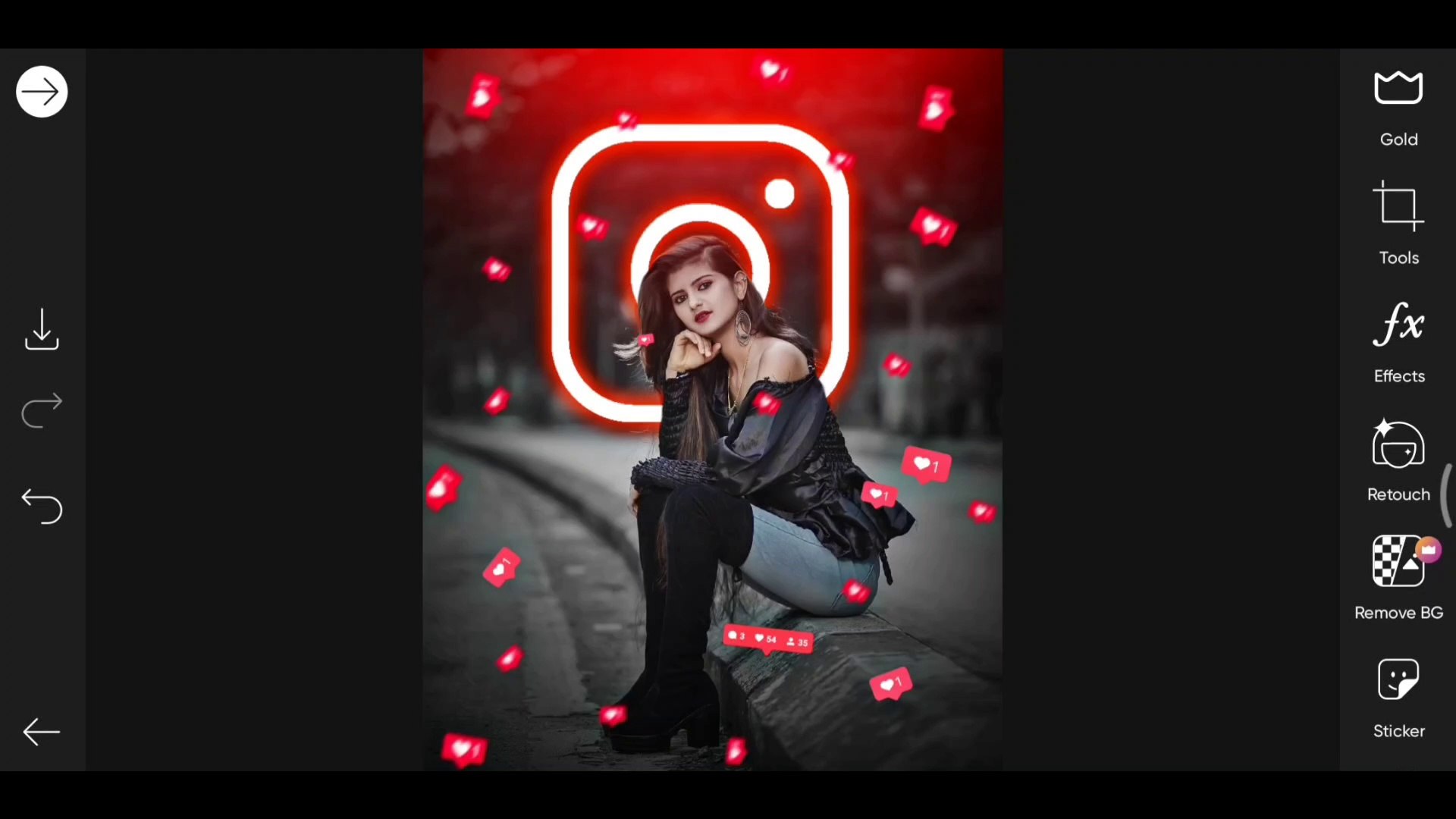 ⁣Instagram glowing logo photo editing in picsArt | Instagram trending photo editing