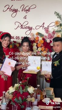 Cô dâu Bắc Ninh được mẹ chồng 4 sổ đỏ 20 tỷ, bộ trang sức 3,5 tỷ, 1 tỷ tiền mặt và 10 cây vàng