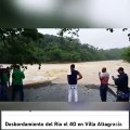 Tras intensos aguaceros el Río el 40” se desborda y afecta balneario en Villa Altagracia