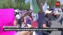En CdMx, organizaciones protestan para apoyar la reforma eléctrica