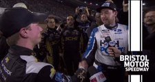 Tyler Reddick, Chase Briscoe talk on pit road after last-lap contact at Bristol