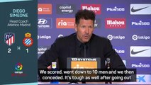 Simeone delighted with Atletico grit to see off Espanyol late on