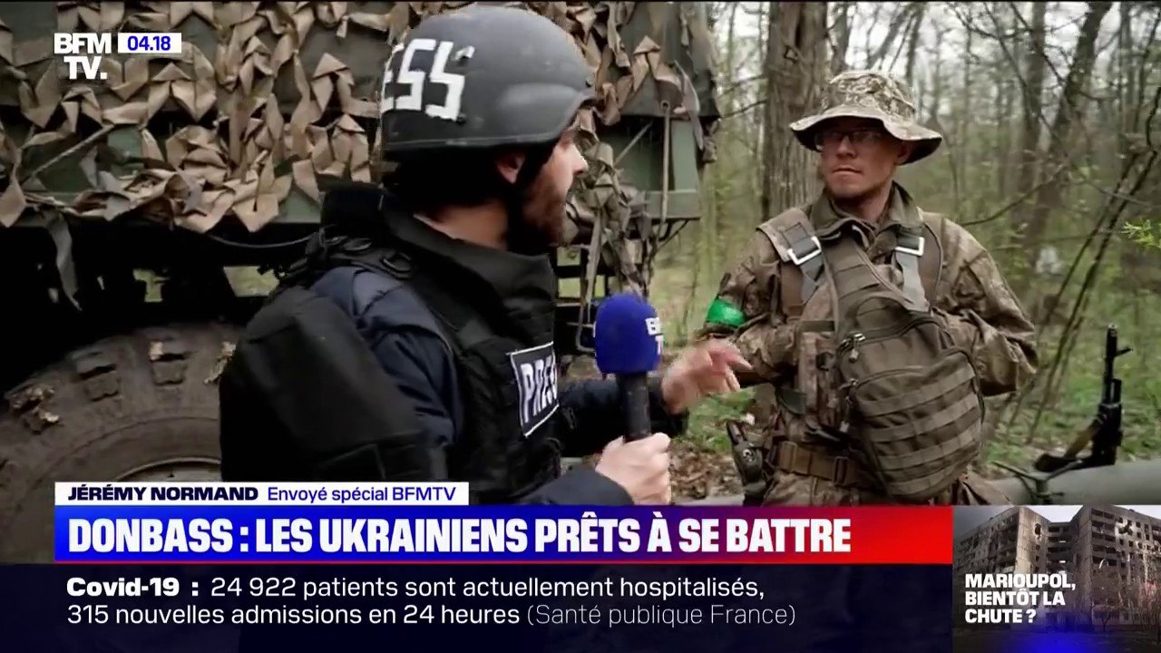Sur la ligne de front du Donbass, BFMTV avec les soldats ukrainiens