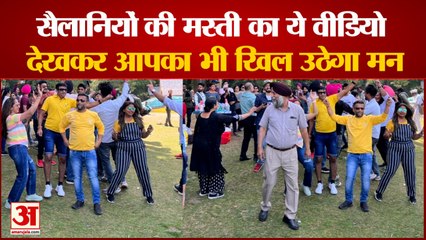 पंजाबी और पहाड़ी गानों पर खूब ठुमके लगा रहे सैलानी |Tourist in khajjiar chamba |