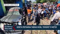 Ditabrak Kereta Pertamina, Mobil di Malang Terseret Sejauh 10 Meter