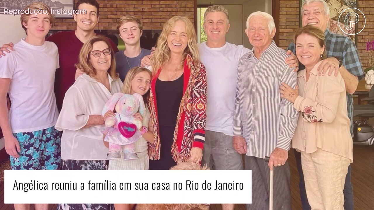 Pai de Angélica surge em foto e filha da apresentadora rouba a cena em encontro da família