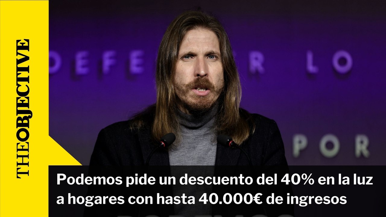 Podemos pide un descuento del 40% en la luz a hogares con hasta 40.000€ de ingresos