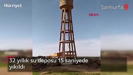 32 yıllık su deposu 15 saniyede yıkıldı
