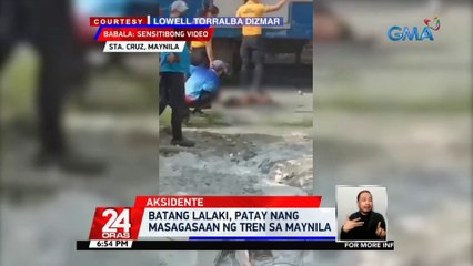 Batang lalaki, patay nang masagasaan ng tren sa Maynila | 24 Oras