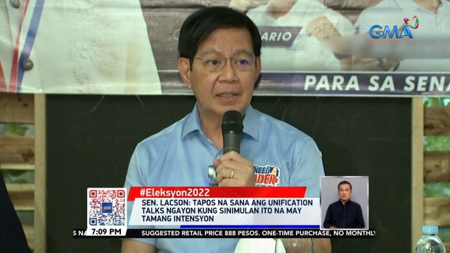 Sen. Lacson: Tapos na sana ang unification talks ngayon kung sinimulan ito na may tamang intensyon | 24 Oras