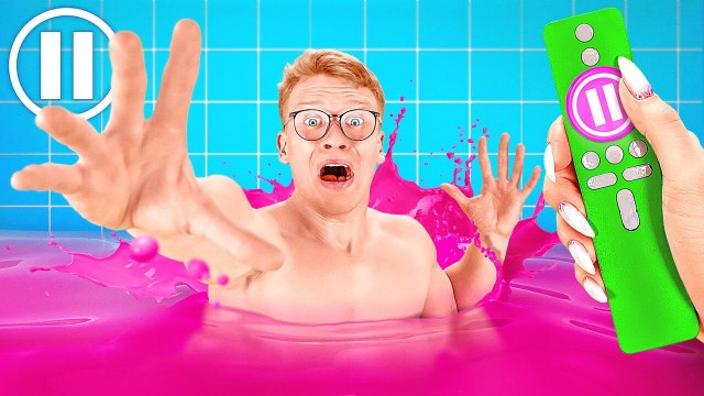 EXTREME 24 HOURS PAUSE CHALLENGE I Survived 24 Hour Siblings Struggles by 123 GO