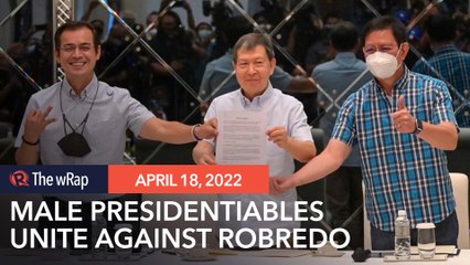 Video herunterladen: Male survey laggards hit lone female presidential bet Robredo