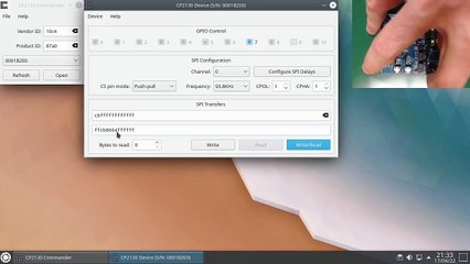 CP2130 Commander: Demonstração no Kubuntu 20.04 LTS