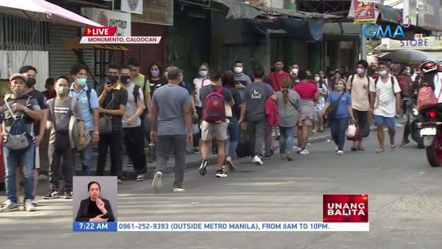 Pila ng mga pasahero sa EDSA-Monumento, mahaba na | UB