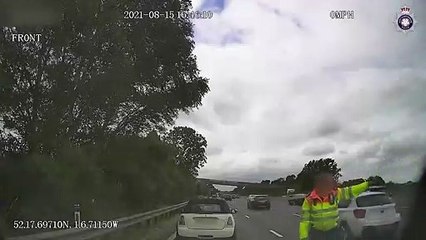 Driver banned after dashcam shows her doing 20mph on M1