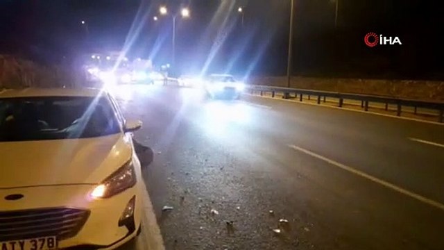 TEM'de 4 aracın karıştığı zincirleme kazada tır sürücüsü olay yerinden kaçtı