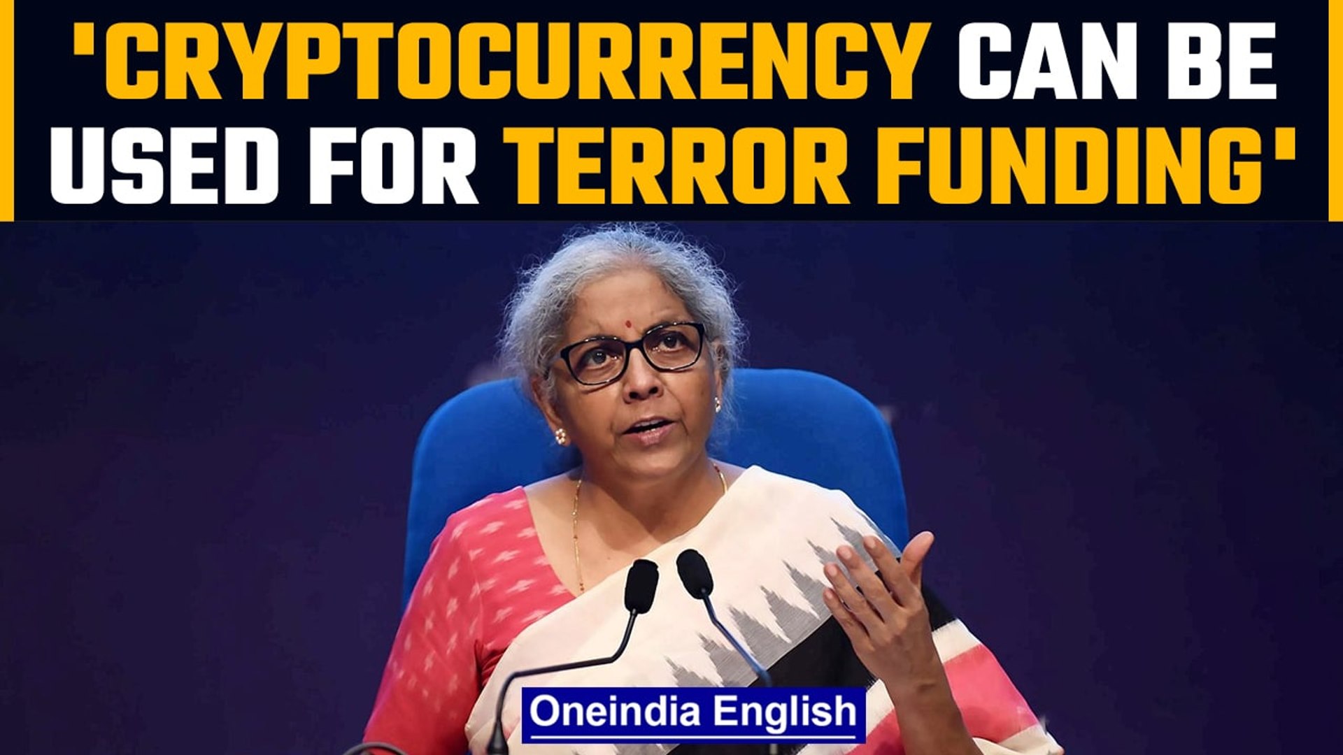 Nirmala Sitharaman calls terror financing & money laundering risks of cryptocurrency | Oneindia 