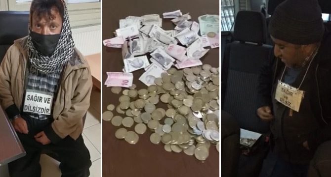 ‘Sağır ve dilsiz’ dilenci zabıtaya bülbül kesildi!