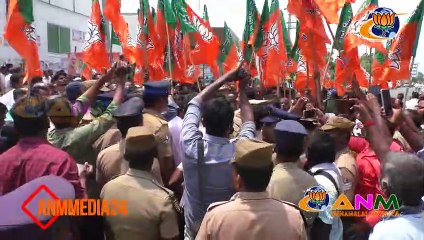 #ANMMEDIA24 #பாரத பிரதமர் மோடி மற்றும் பாஜக தலைவர் அண்ணாமலை ஆகியோர் ப்டங்களை சேதப்படுத்திய திமுக வினரை கைது செய்ய கோரி பாஜக வின் நூதன போராட்டம்