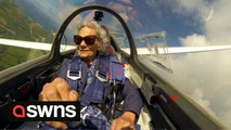 One of the last surviving members of aircraft plotters from World War Two takes to the skies in a glider aged 99