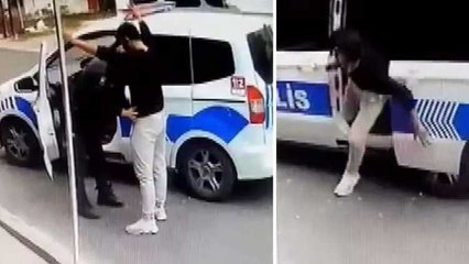 Sultanbeyli'de ekip otosuna bindirilen kişinin kaçış anı