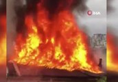 Eyüpsultan'da binanın çatısı alev alev yandı