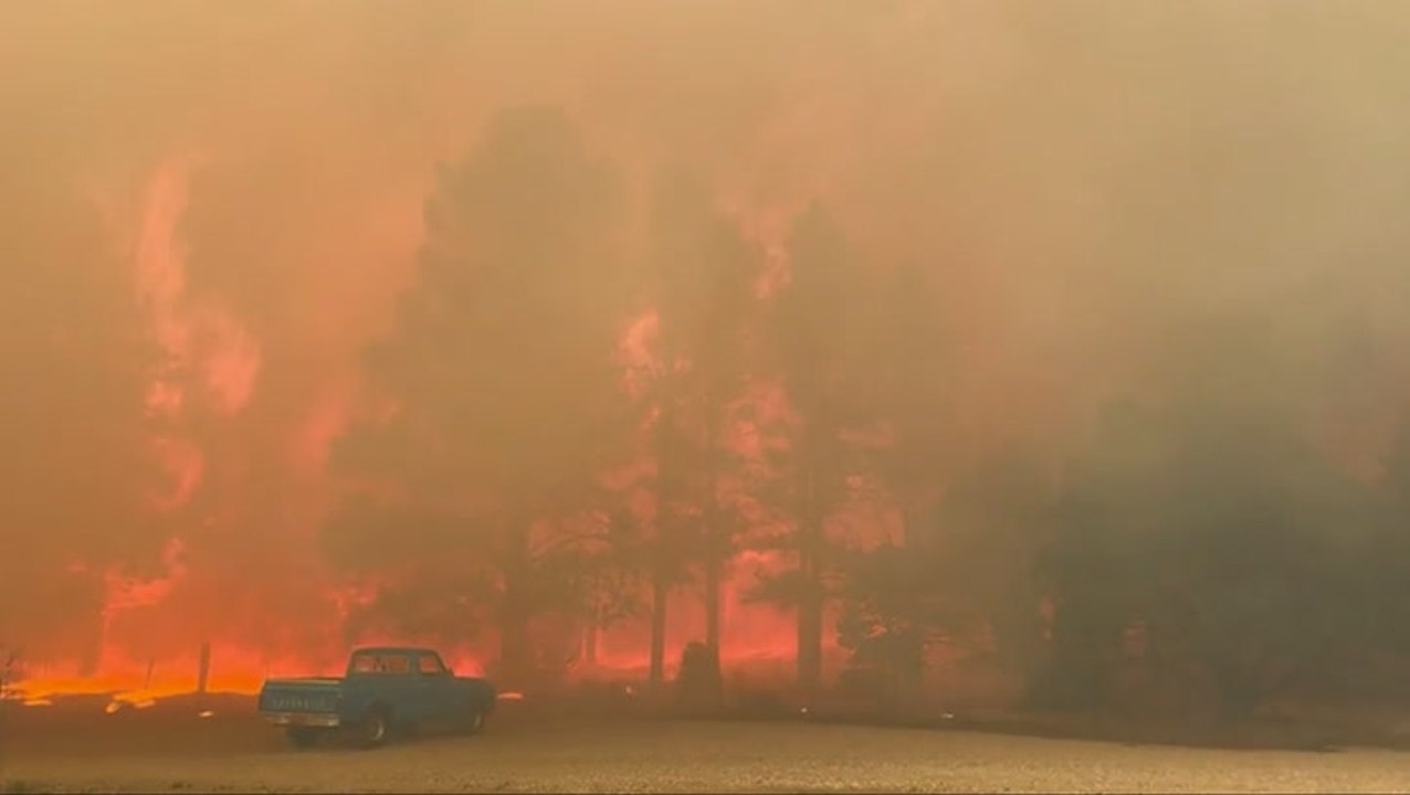 Destructive wildfires burn amid windy, dry conditions in the Southwest