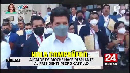Pedro Castillo: Alcalde de Moche hizo desplante a presidente durante evento de reconocimiento